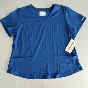 Sketchers Barco‎ Womens Scrub Top 3 Pocket Breeze V Neck New Royal Blue 3XL